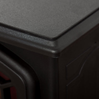 Freestanding Electric Fireplace Heater W/ Realistic Flame Effect Black