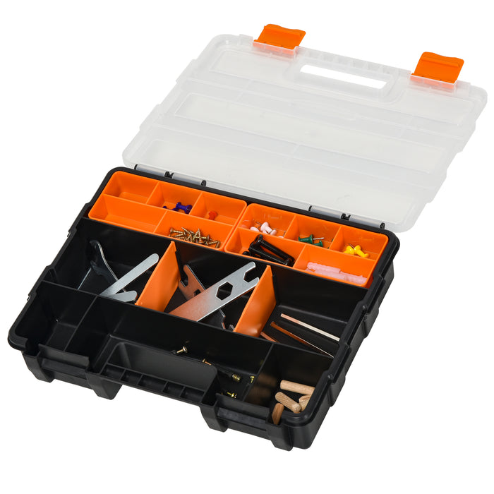 DURHAND PP 4-Pack Size Variety Tool & Hardware Storage Boxes Black/Orange