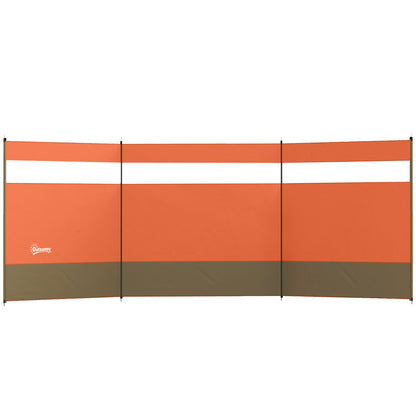 Camping Windbreaks with Clear Windows, 440 x 140cm, Orange