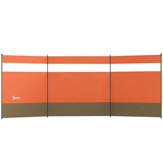 Camping Windbreaks with Clear Windows, 440 x 140cm, Orange