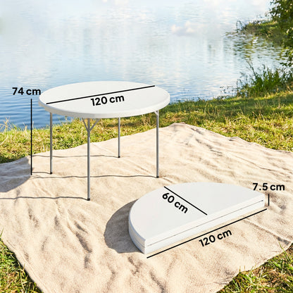 Picnic Table Folding Heavy Duty 120x120 cm, White
