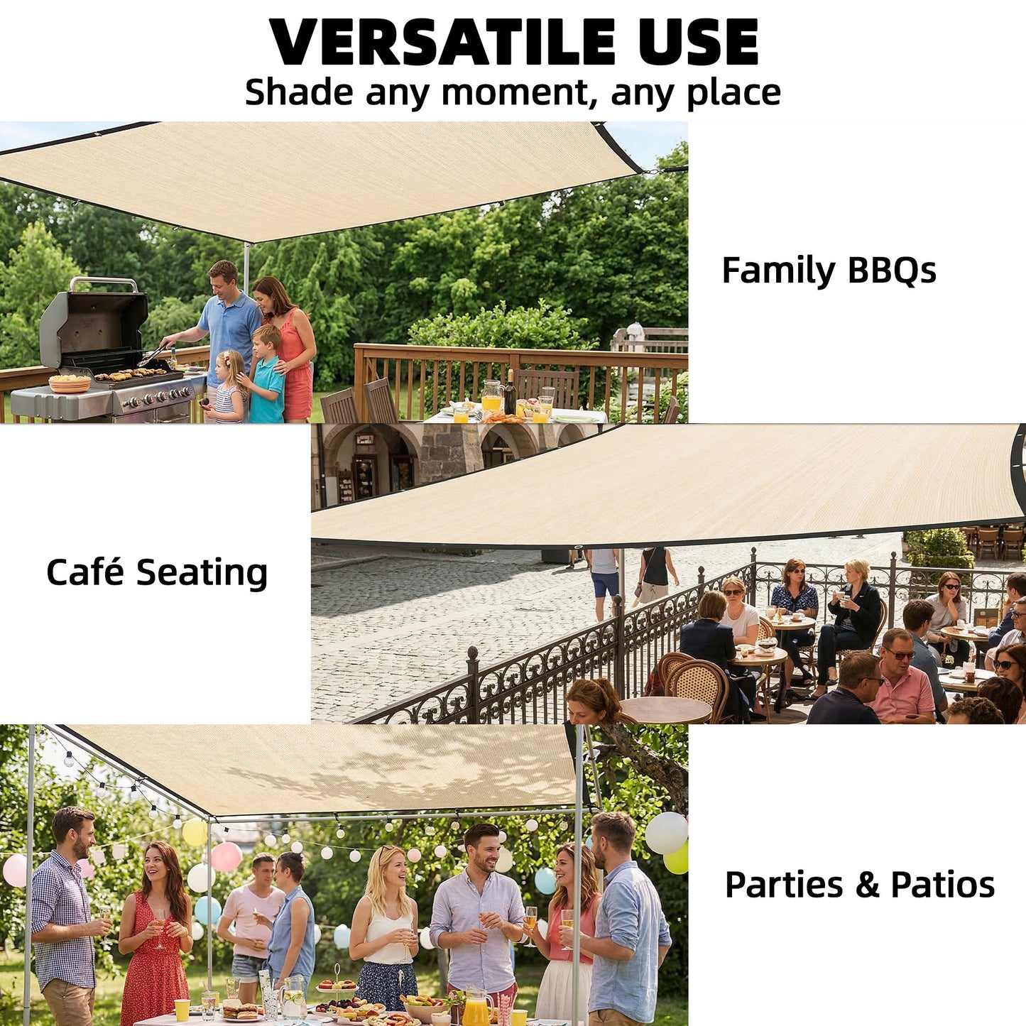 Sun Shade Sail with UV Protection 2 x 3 m Beige