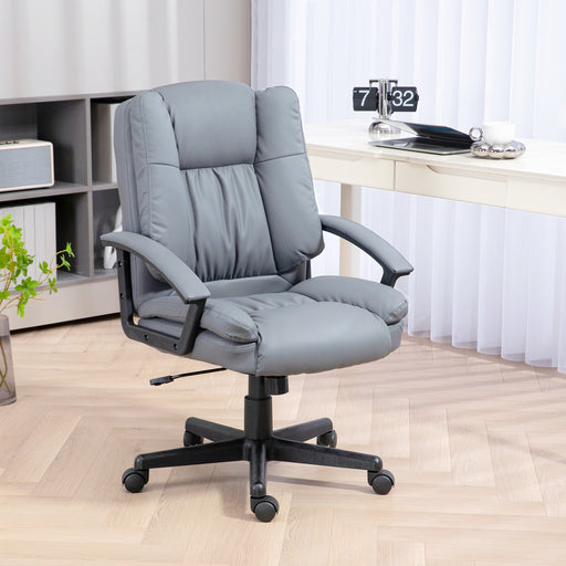 Vinsetto Office Chair, Faux Leather Computer Desk Chair, Mid Back Executive Chair with Adjustable Height and Swivel Rolling Wheels