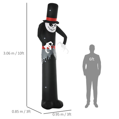 10' Inflatable Halloween Ghost Outdoor Decoration Waterproof LED Light
