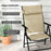 Set of 2 Patio Folding Chairs w/ Adjustable Back, Garden Dining Chairs w/ Breathable Mesh Fabric Padded Seat, Backrest, Headrest, Khaki