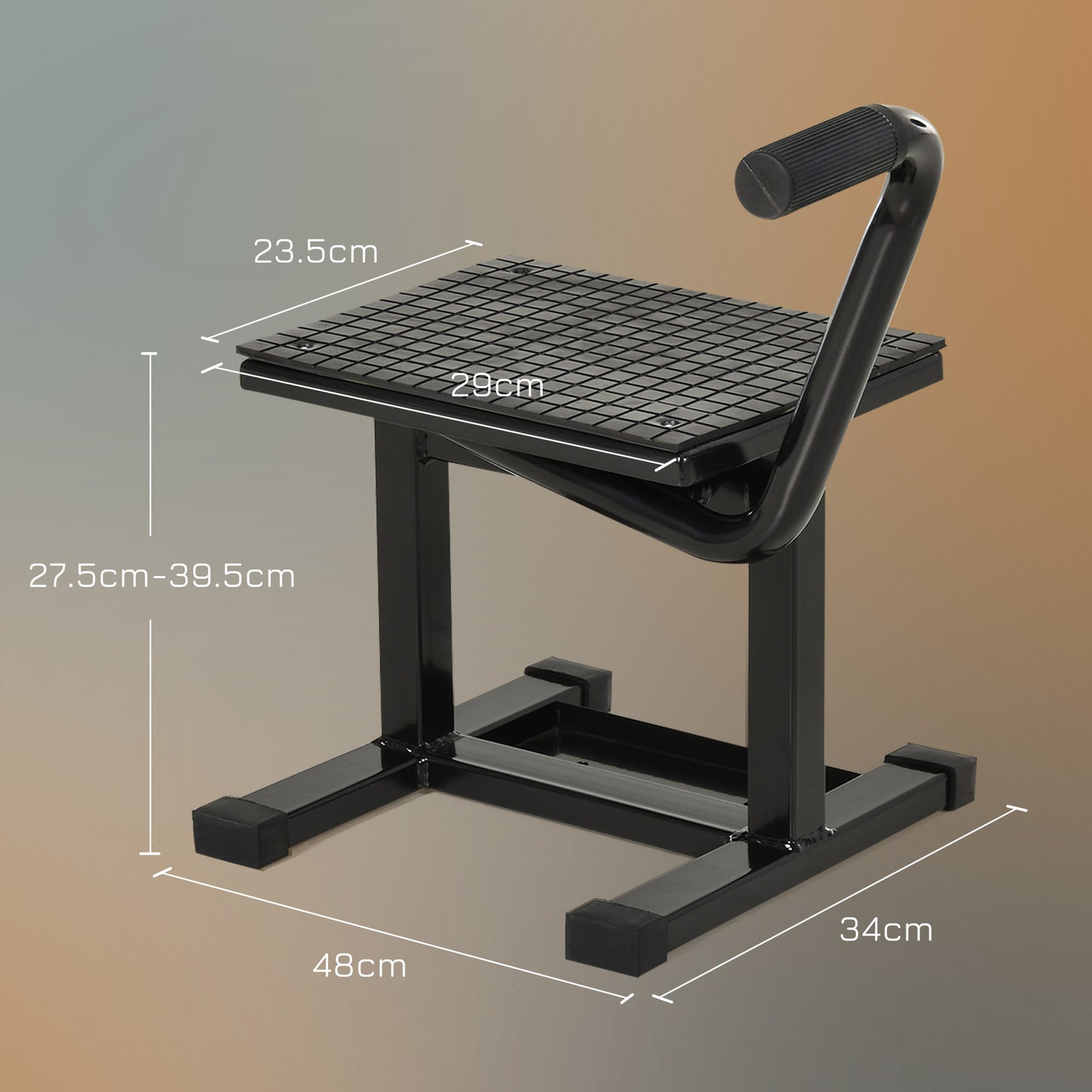 150KG Steel Motorbike Manual Jack Lift Rubber Platform Crank Lift