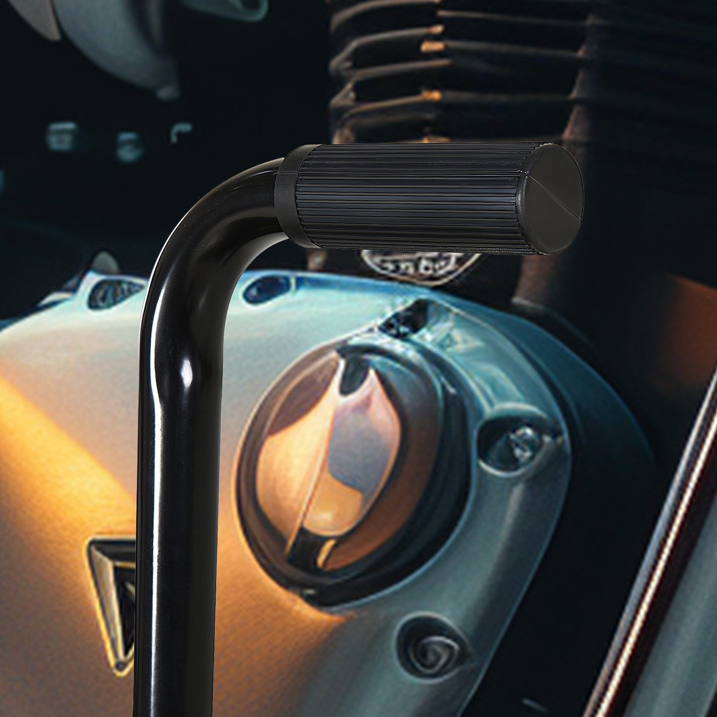 150KG Steel Motorbike Manual Jack Lift Rubber Platform Crank Lift