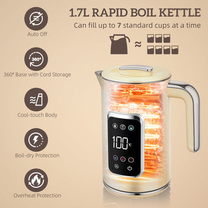 1.7L 3000W Boil Kettle and Toaster Set