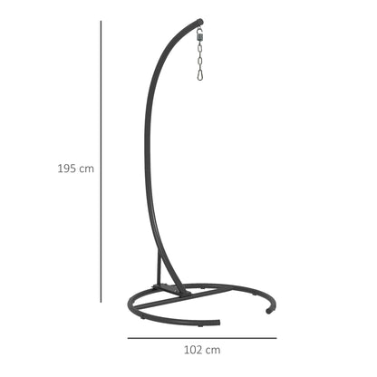 Hammock Chair Stand w/ Round Base, C Swing Stand Only, Black