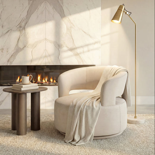 Carlton Swivel Armchair – Chalk
