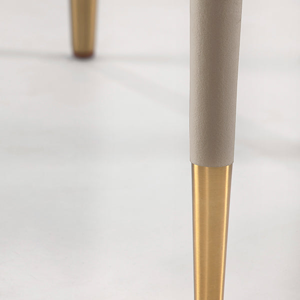 Sophia Dining Chair - Taupe - Brass caps