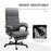 High-Back Home Office Chair, Linen Swivel Reclining Chair with Adjustable Height, Footrest and Padded Armrest for Living Room, Study, Grey