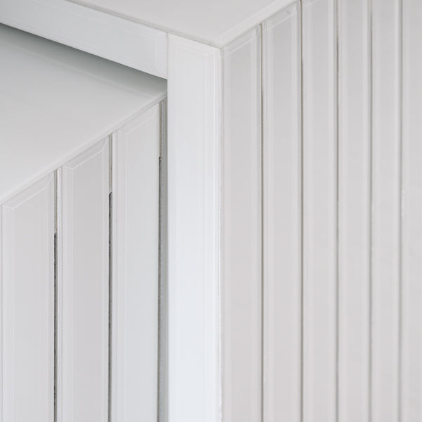 Anastasia Adjustable White Glass Radiator Cover - Brass