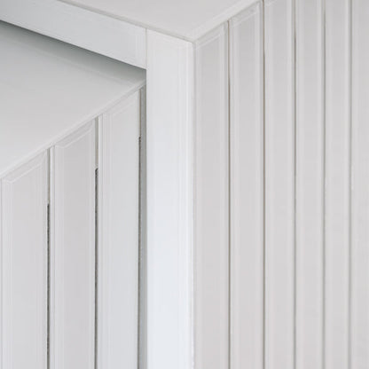 Anastasia Adjustable White Glass Radiator Cover - Silver