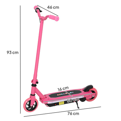 Electric Scooter for Ages 6-14 Years, with Colourful Lights, Pink