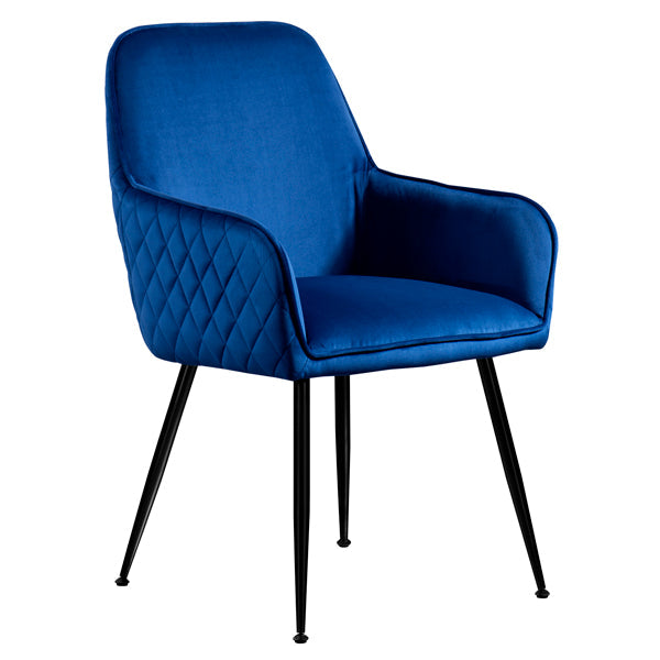 Watson Carver Chair Ink Blue with Black Legs