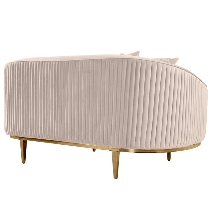 Ella Two Seat Sofa - Chalk - Brass Base