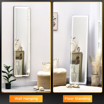 LED Lighted Full Length Mirror, Floor Standing or Wall Mount Bedroom
