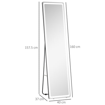 LED Lighted Full Length Mirror, Floor Standing or Wall Mount Bedroom