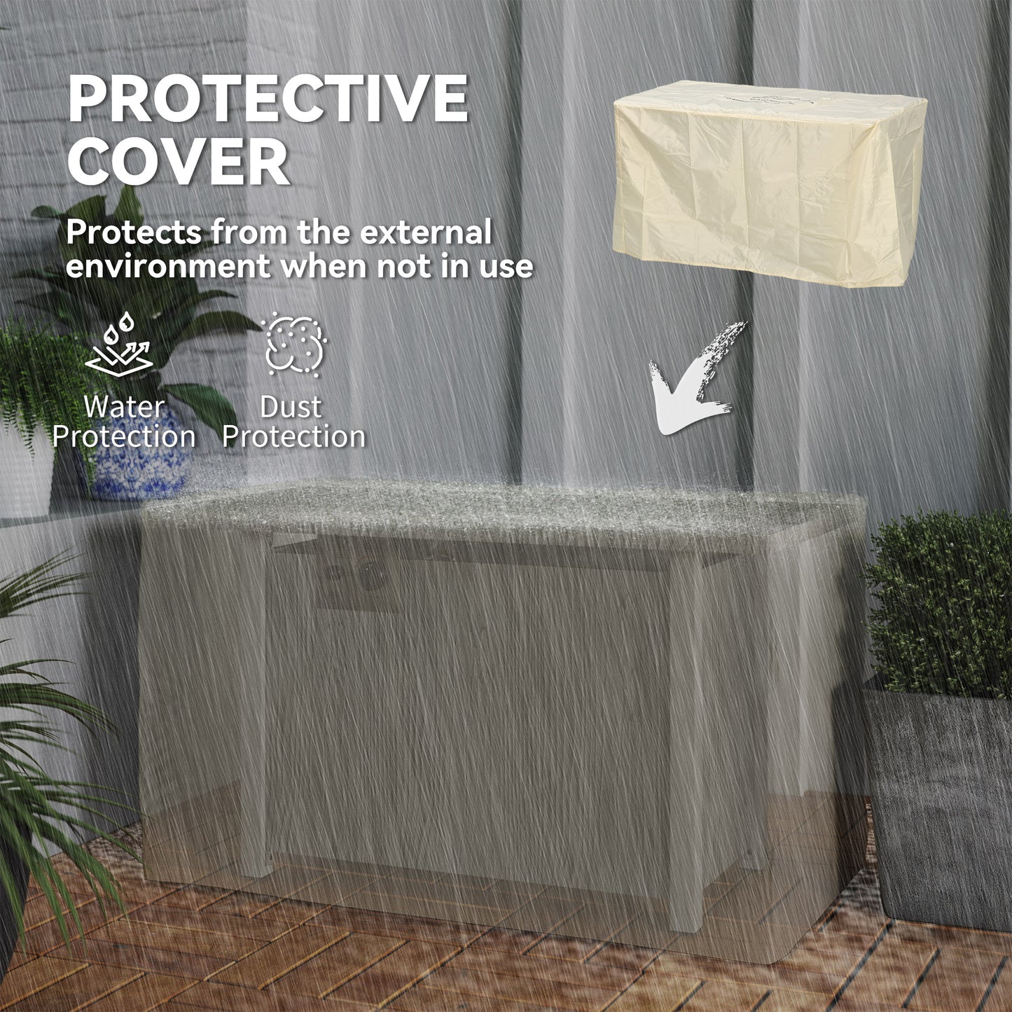 Gas Fire Pit Table with 50,000 BTU Burner, Cover, Dark Grey