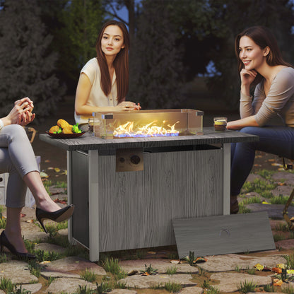 Gas Fire Pit Table with 50,000 BTU Burner, Cover, Dark Grey