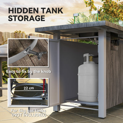 Gas Fire Pit Table with 50,000 BTU Burner, Cover, Dark Grey