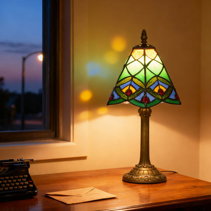 Handcrafted Stained Glass Bedside Lamp, Tiffany Style Table Lamp