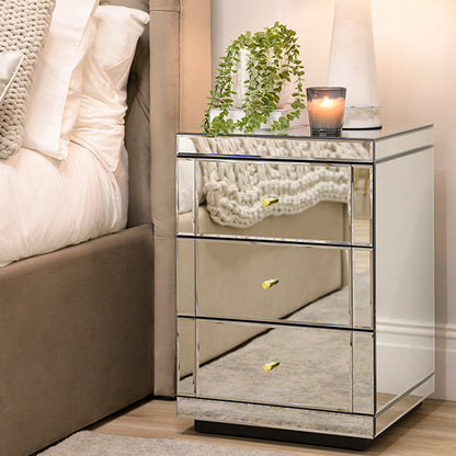 Lucia Mirrored Bedside Table