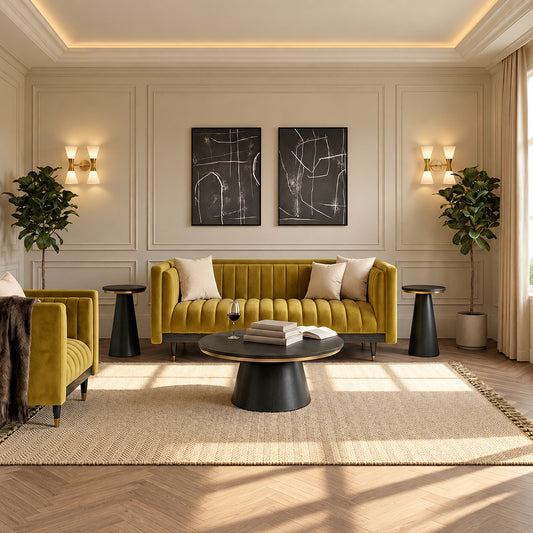 Metz Two Seat Sofa - Olive