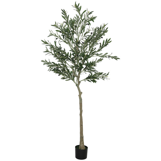 Indoor Artificial Plant, Faux Potted Silk Olive Tree, 180cm