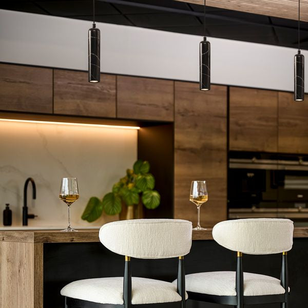 Molina Marble Pendant Light with Adjustable Drop and Included MR11 LED Bulb - Black