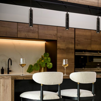 Molina Marble Pendant Light with Adjustable Drop and Included MR11 LED Bulb - Black