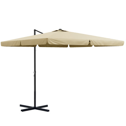 3(m) Cantilever Roma Parasol, Hanging Garden Parasol, Aluminium Square Patio Umbrella with Crank Handle and Tilt, Sun Shade