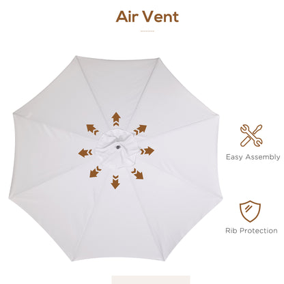 Garden Parasol Patio Umbrella with Ruffles Cream White