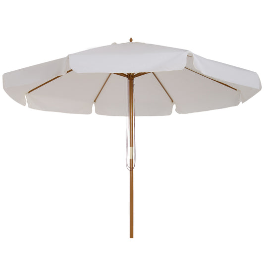 Garden Parasol Patio Umbrella with Ruffles Cream White