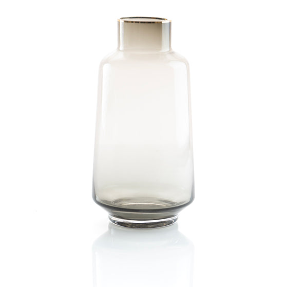 Large Dove Grey Glass Vase