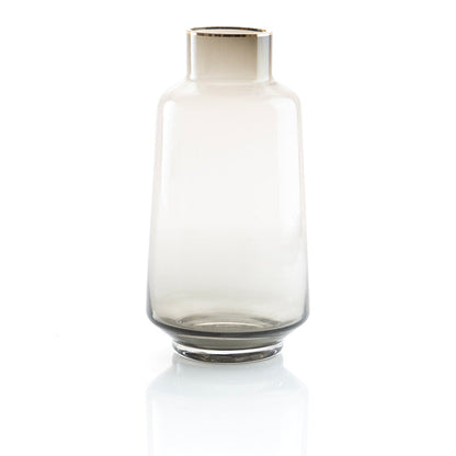 Large Dove Grey Glass Vase