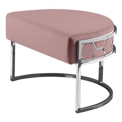 Alveare Footstool Silver - Blush Pink