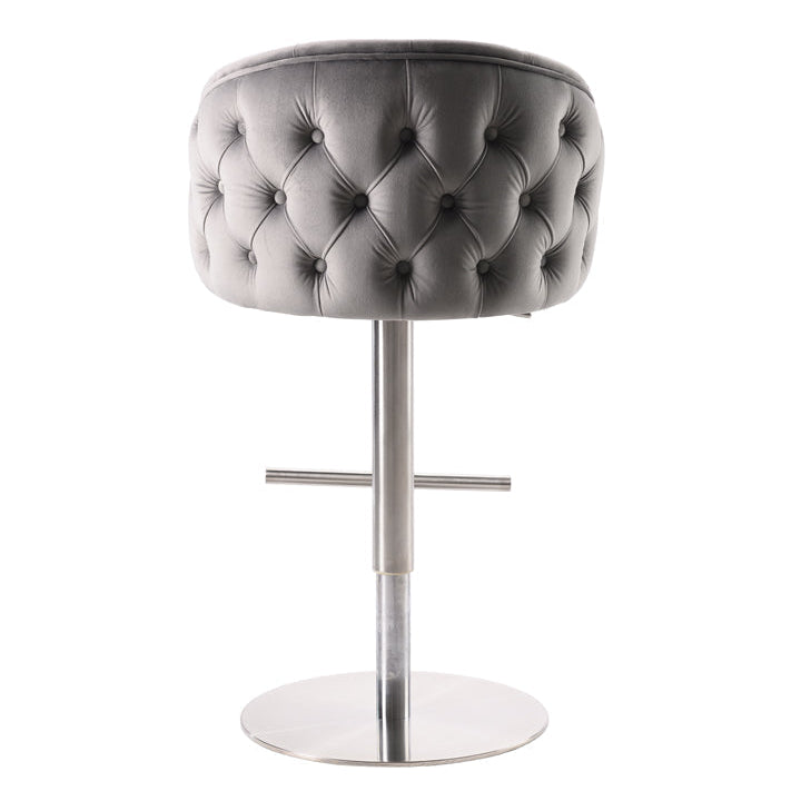Frankfurt Bar Stool - Dove Grey - Silver base