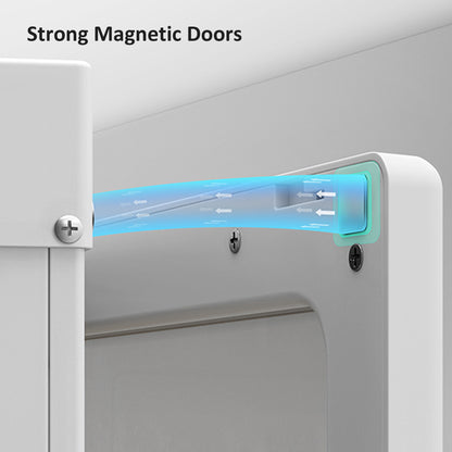 Portable Wardrobe, Clothes Organiser with Hanging Rods, White