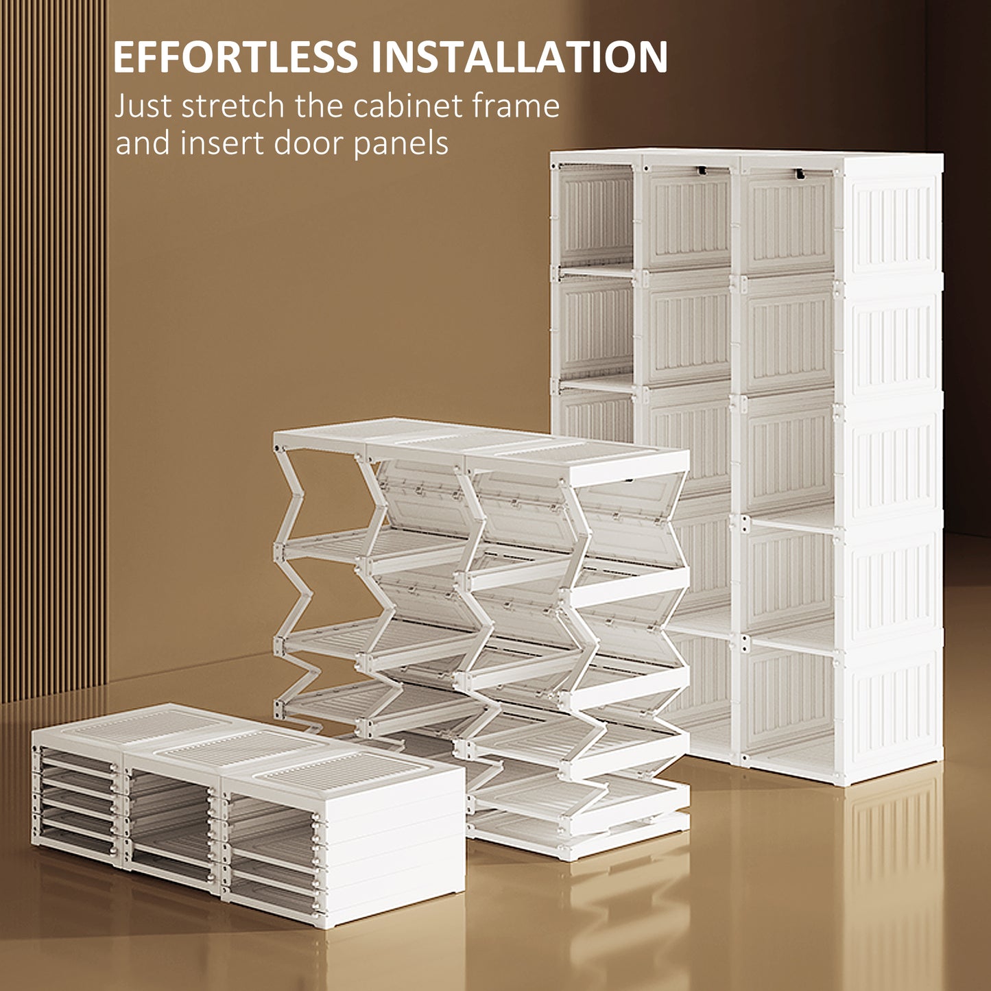 Portable Wardrobe, Clothes Organiser with Hanging Rods, White