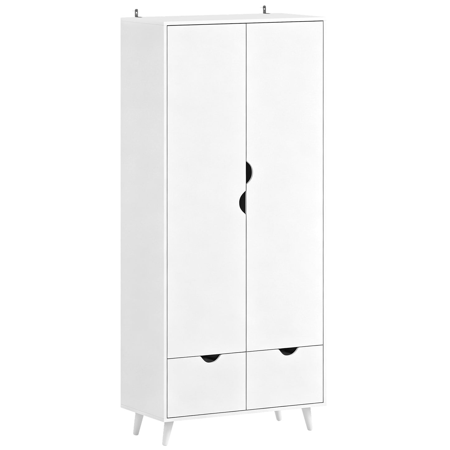 Storage Organisation Furniture with Rail and 2 Drawers, White