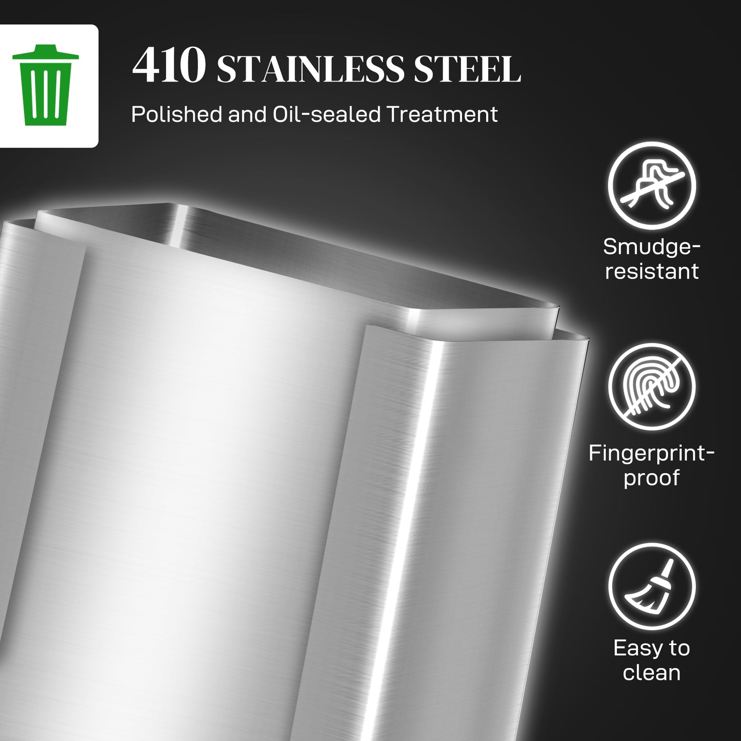 2 x 15L Double Kitchen Bin, Pedal Bin Soft-Close Lid, Silver Tone