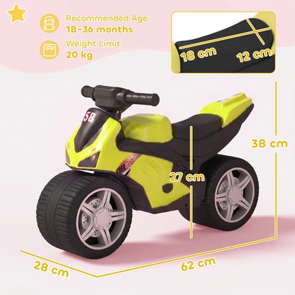 Balance Bike with Music Extra-Wide Wheels Green