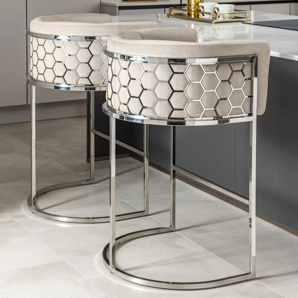 Alveare Counter Stool Silver - Chalk