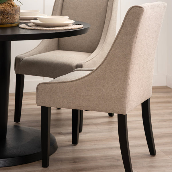 Sia 4-6 Seat Dining Table and 4 Chatsworth Dining Chairs - Taupe