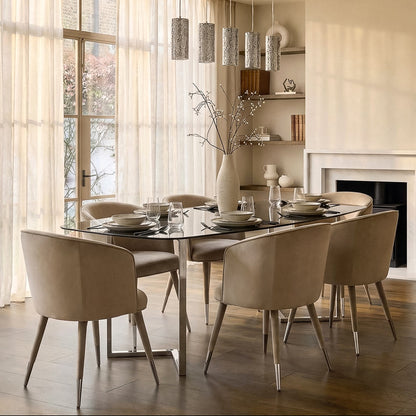 Chevron Silver Dining Table