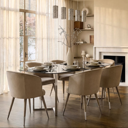 Chevron Silver Dining Table