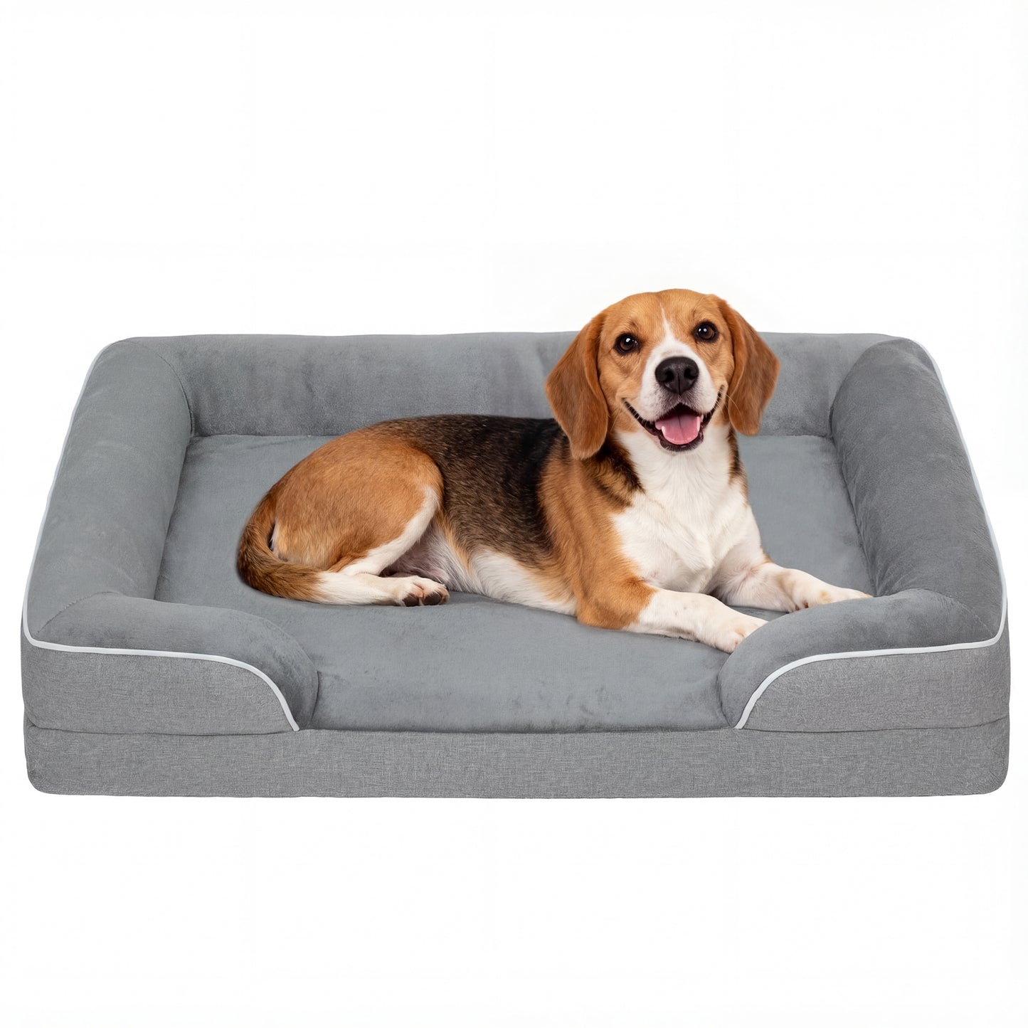 Dog Sofa Bed, Washable Pet Bed with Non-Slip Bottom, Grey