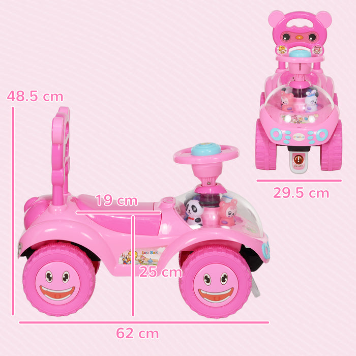 Ride on Toy, Foot to Floor Design with Music, Light, Horn, Pink